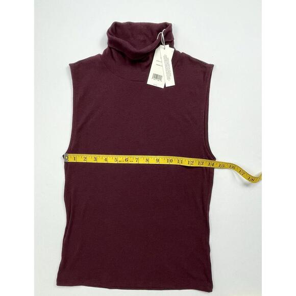 NWT $125 Vince Women's Sleeveless Turtleneck Top Merlot Burgundy Size Medium - Picture 7 of 9